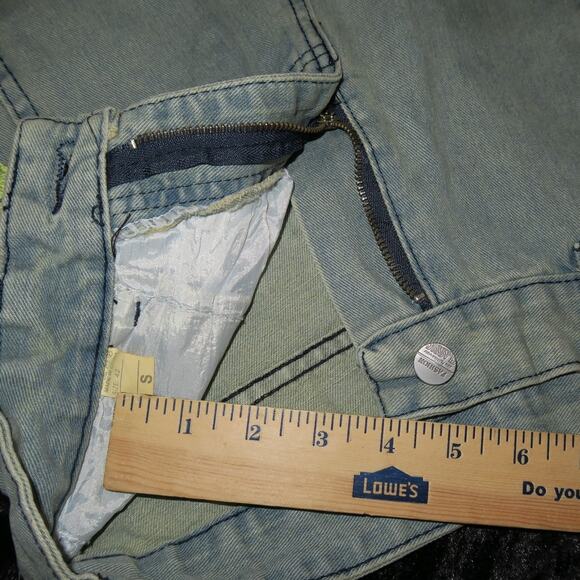 Vintage Embroidered Butterfly Oversized Baggy Jeans Womens Stonewash Whisker GUC - Picture 4 of 11